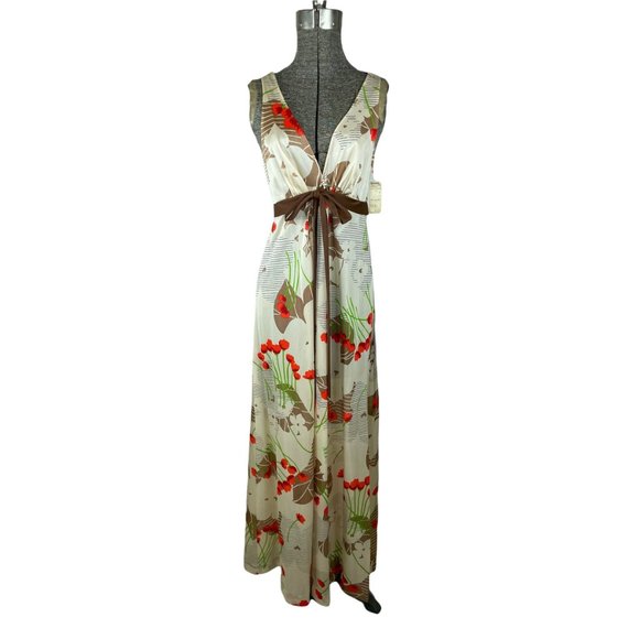 Floral Satin Kimono Robe and Nightgown Set - Picture 2 of 10
